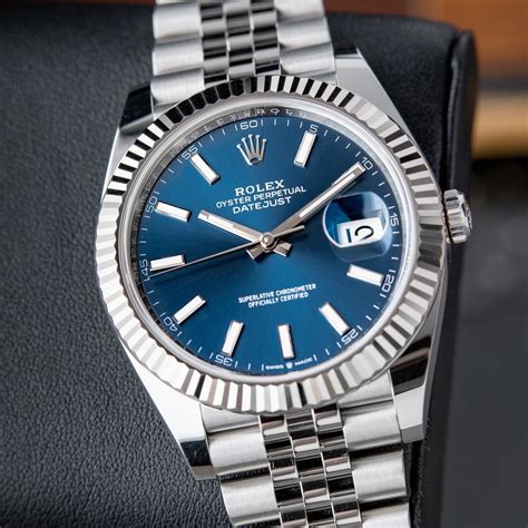 rolex datejust 41 blue jubilee fluted|Rolex Datejust 41 fluted bezel.